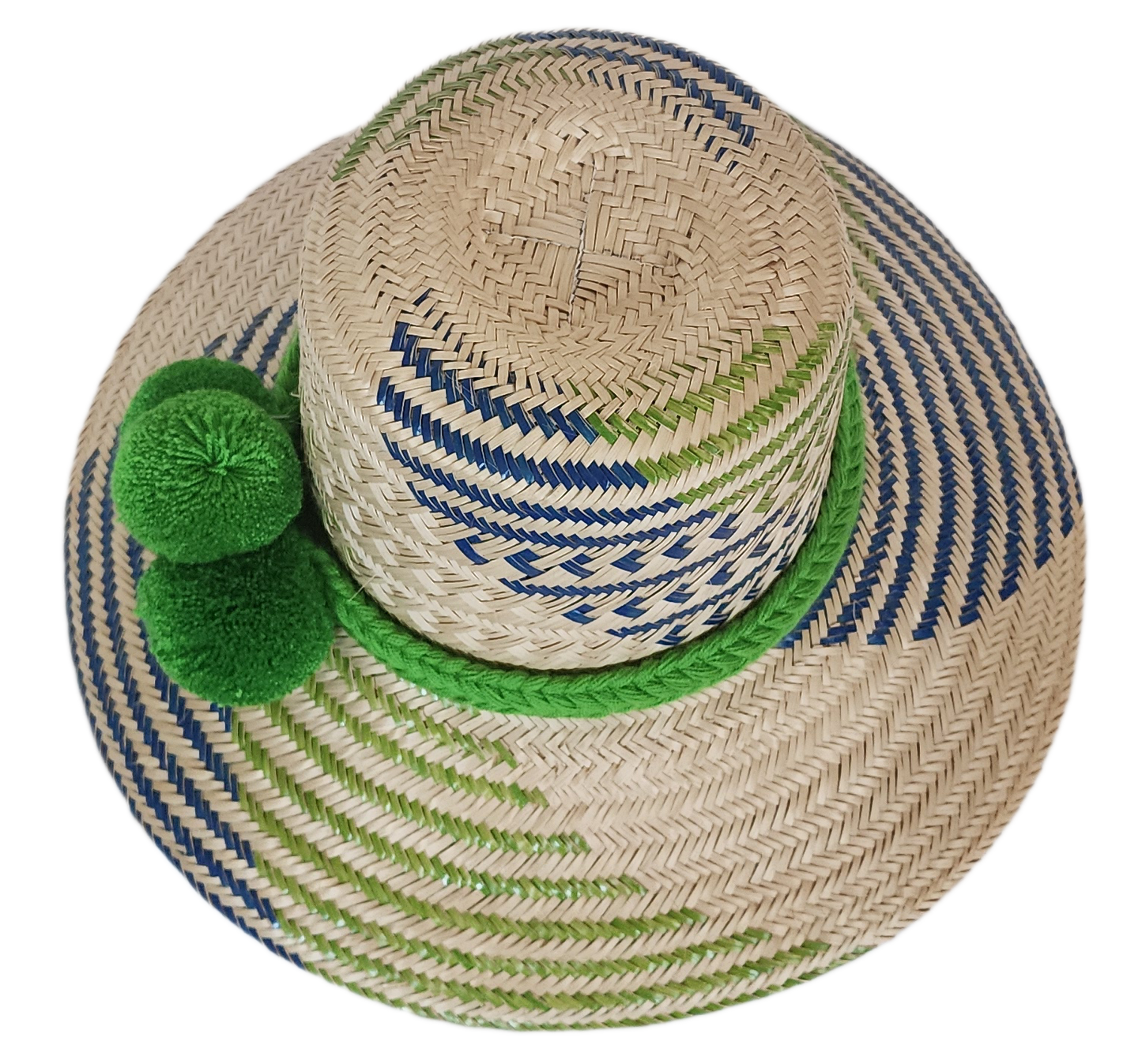 Handcrafted straw hat, perfect as a boho hat and loved for its fashion accessory hat flair.

