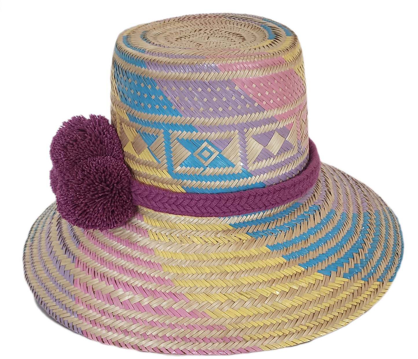 Handcrafted hat with soul, perfect as a boho hat and loved for its designer straw hat flair.
