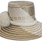 Boho Chick Wayuu hat in natural and off-white tones with woven details