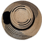 Elsie Wayuu hat with natural and black weave and handcrafted black pompom accent

