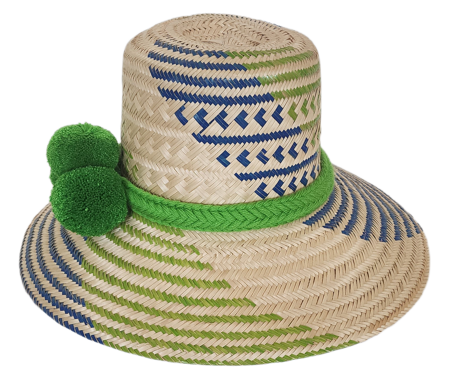Handcrafted straw hat, perfect as a boho hat and loved for its fashion accessory hat flair.
