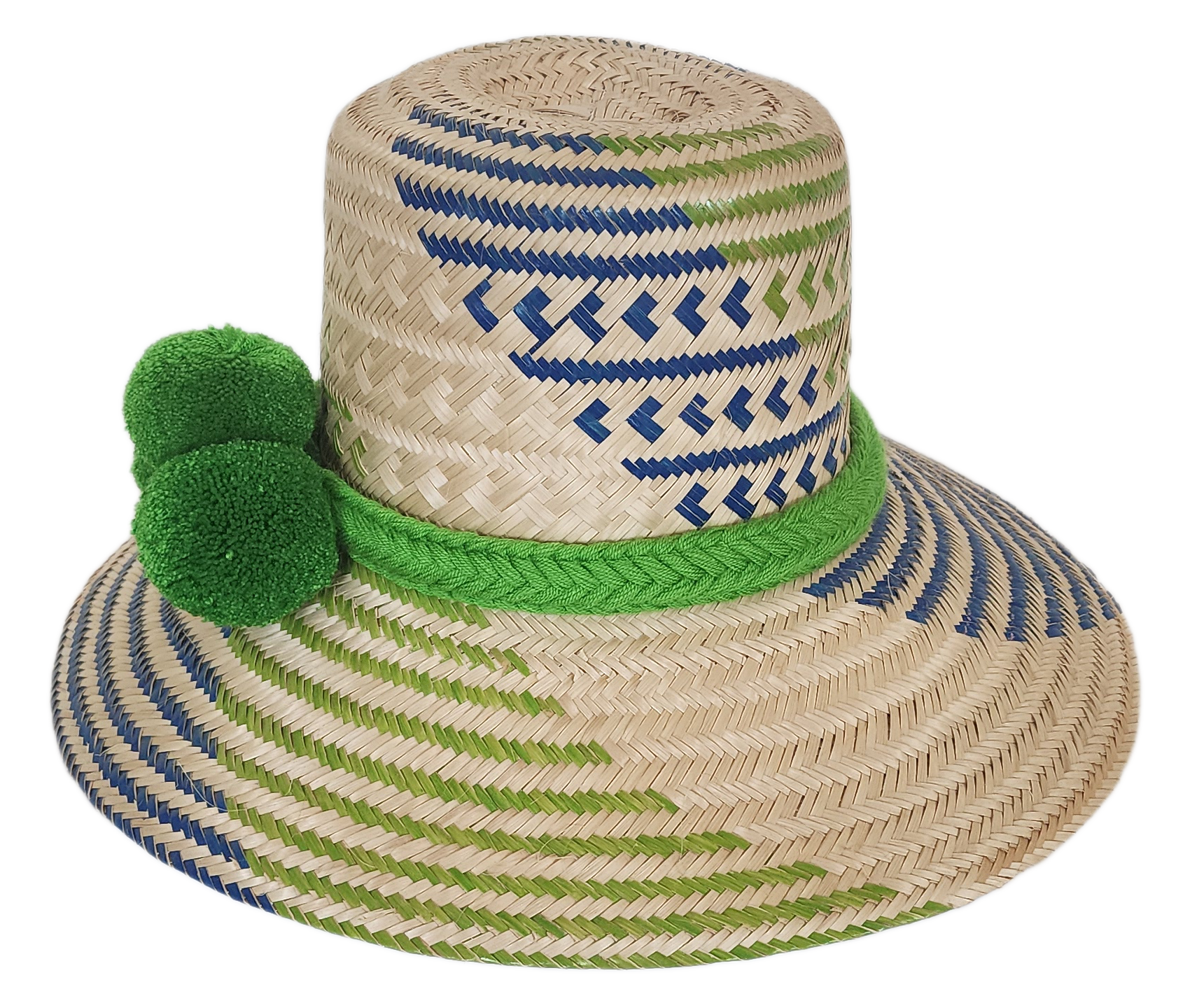 Handcrafted straw hat, perfect as a boho hat and loved for its fashion accessory hat flair.
