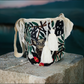 Handmade Wayuu crochet bag with deer and foliage punch-needle design