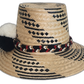 Boho Chick straw hat in natural beige with bold black patterns