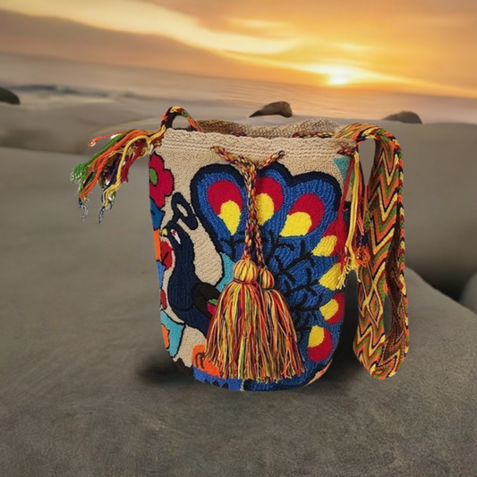 Oaklyn Large Handmade Punch-needle Wayuu Mochila Bag - Wuitusu