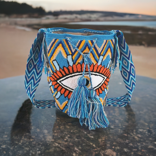 Londyn Large Handmade Punch-needle Wayuu Mochila Bag - Wuitusu