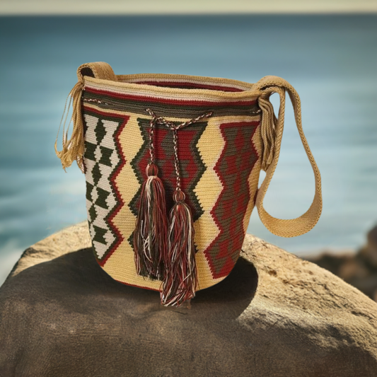 Nola Large Handmade Crochet Wayuu Mochila Bag - Wuitusu