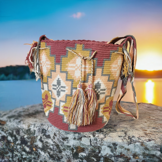 Kathryn Large Handmade Crochet Wayuu Mochila Bag - Wuitusu