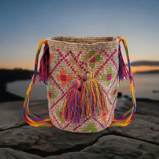 Lydia Large Handmade Crochet Wayuu Mochila Bag - Wuitusu