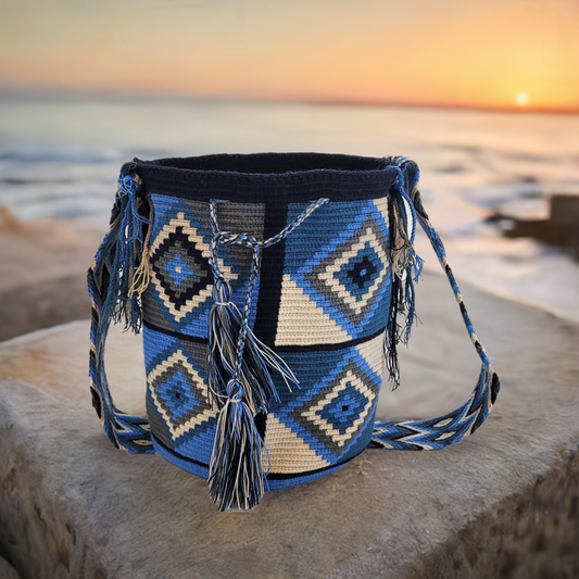 Jade Large Handmade Crochet Wayuu Mochila Bag - Wuitusu