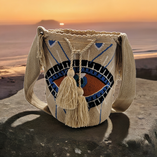 Kennedy Large Handmade Punch-needle Wayuu Mochila Bag - Wuitusu