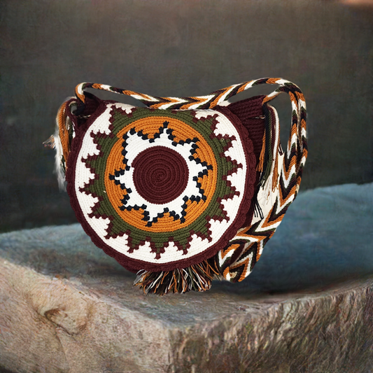 Charlotte Medium Handmade Crochet Wayuu Bag with Lid - Wuitusu