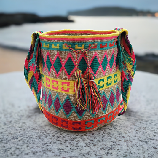 Madelyn Large Handmade Crochet Wayuu Mochila Bag - Wuitusu