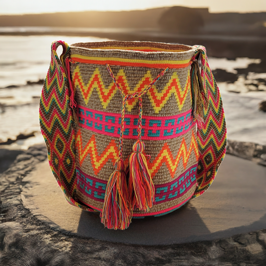 Anna Large Handmade Crochet Wayuu Mochila Bag - Wuitusu