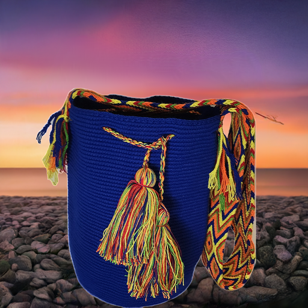 Aurora Unicolor Large Handmade Wayuu Mochila Bag