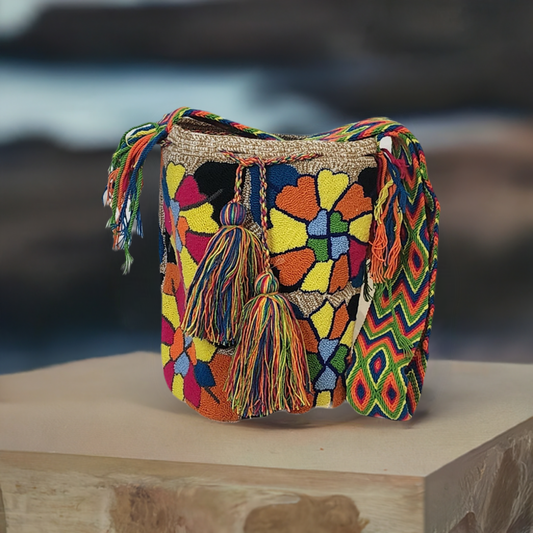 Etta Large Handmade Punch-needle Wayuu Mochila Bag