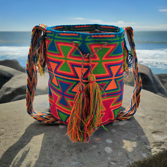Delilah Large Handmade Crochet Wayuu Mochila Bag - Wuitusu