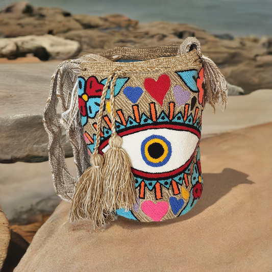 Frankie Large Handmade Punch Needle Wayuu Mochila Bag - Wuitusu