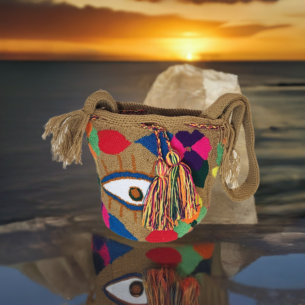 Georgia medium Handmade Punch-needle Wayuu Mochila Bag - a perfect gift for her