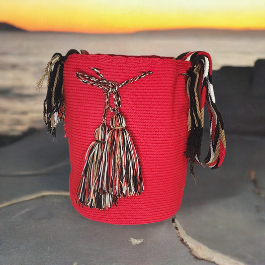 Ada Unicolor Large Handmade Wayuu Mochila Bag - Wuitusu