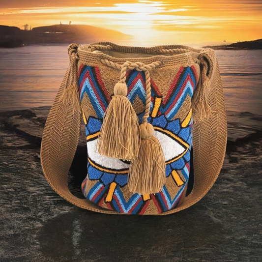Sienna Large Handmade Punch-needle Wayuu Mochila Bag - Wuitusu