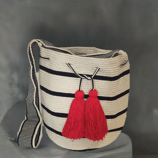Ensley Large Handmade Crochet Wayuu Mochila Bag - Wuitusu