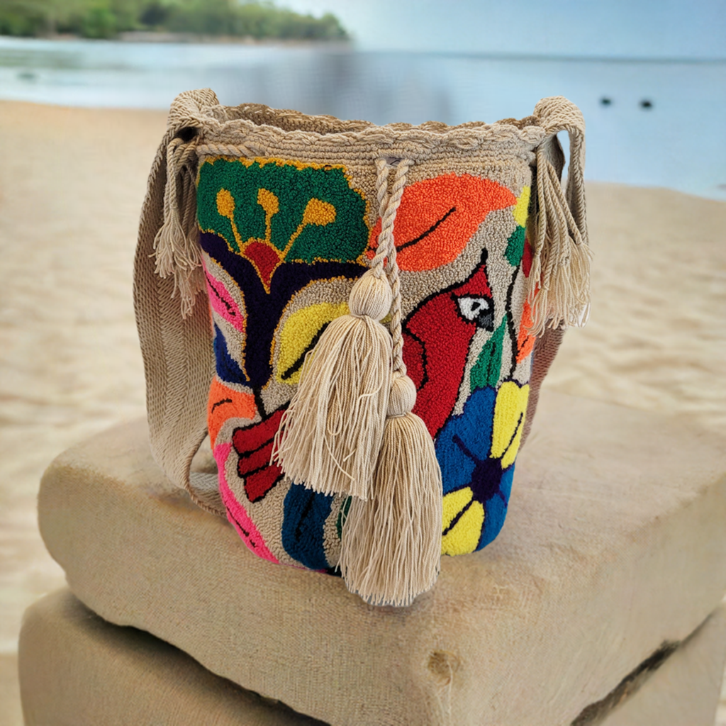 Peyton Large Handmade Punch-needle Wayuu Mochila Bag - a perfect gift for her