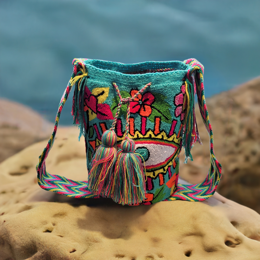 Presley Large Handmade Punch-needle Wayuu Mochila Bag - a perfect gift for her