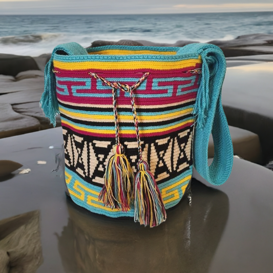 Kendra Large Handmade Crochet Wayuu Mochila Bag - Wuitusu
