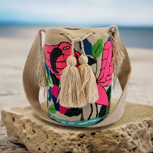 Vivian Large Handmade Punch-needle Wayuu Mochila Bag - Wuitusu