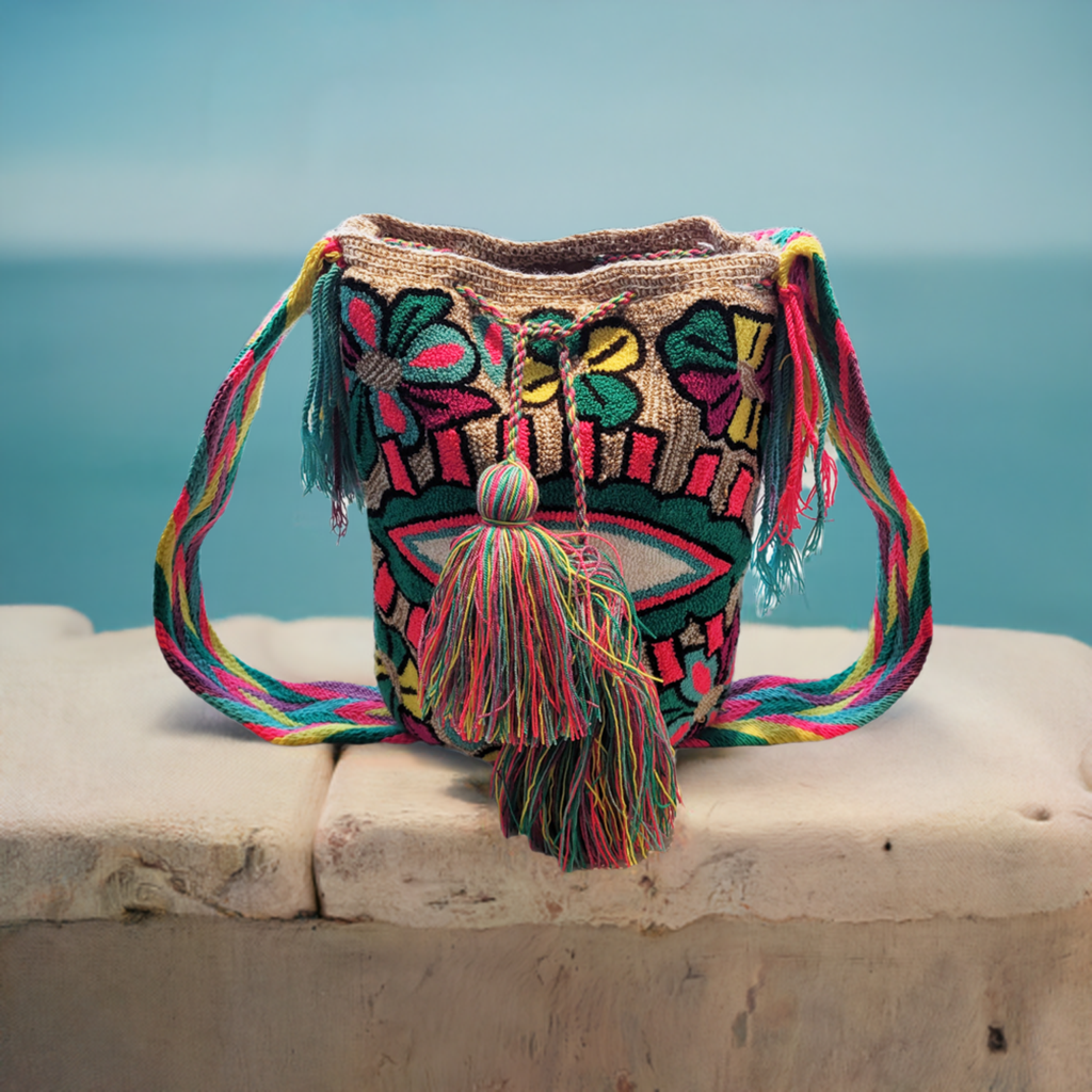 Kamila Large Handmade Punch-needle Wayuu Mochila Bag - a perfect gift for her