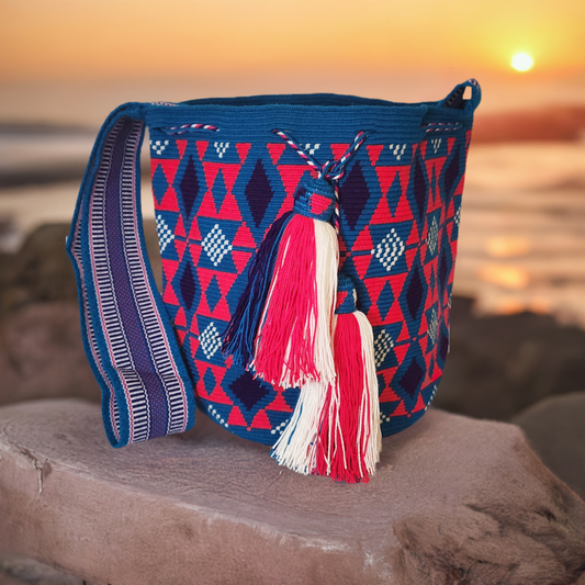 Jemma Large One-Thread Handmade Wayuu Mochila Bag - Wuitusu