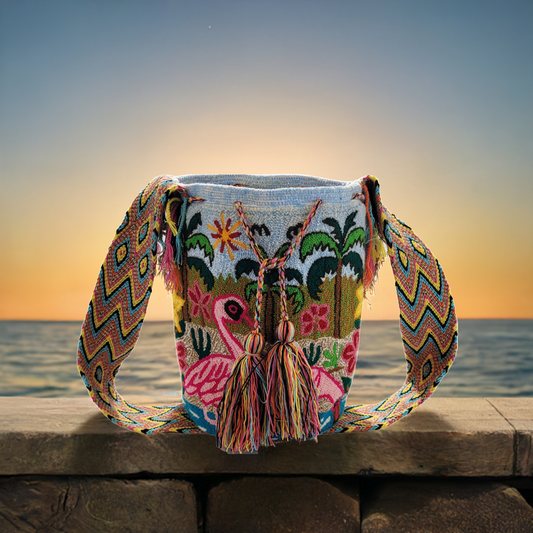 Sophie Large Handmade Punch-needle Wayuu Mochila Bag - Wuitusu