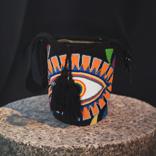 Lylah Large Handmade Punch Needle Wayuu Mochila Bag - Wuitusu