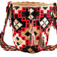 "Handcrafted crochet bags by Wayuu women, vibrant with cultural symbols and colors, supporting sustainable community growth."