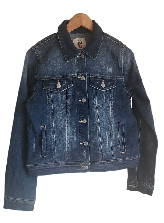 Melany Denim Jacket with Handmade Mandala (S)