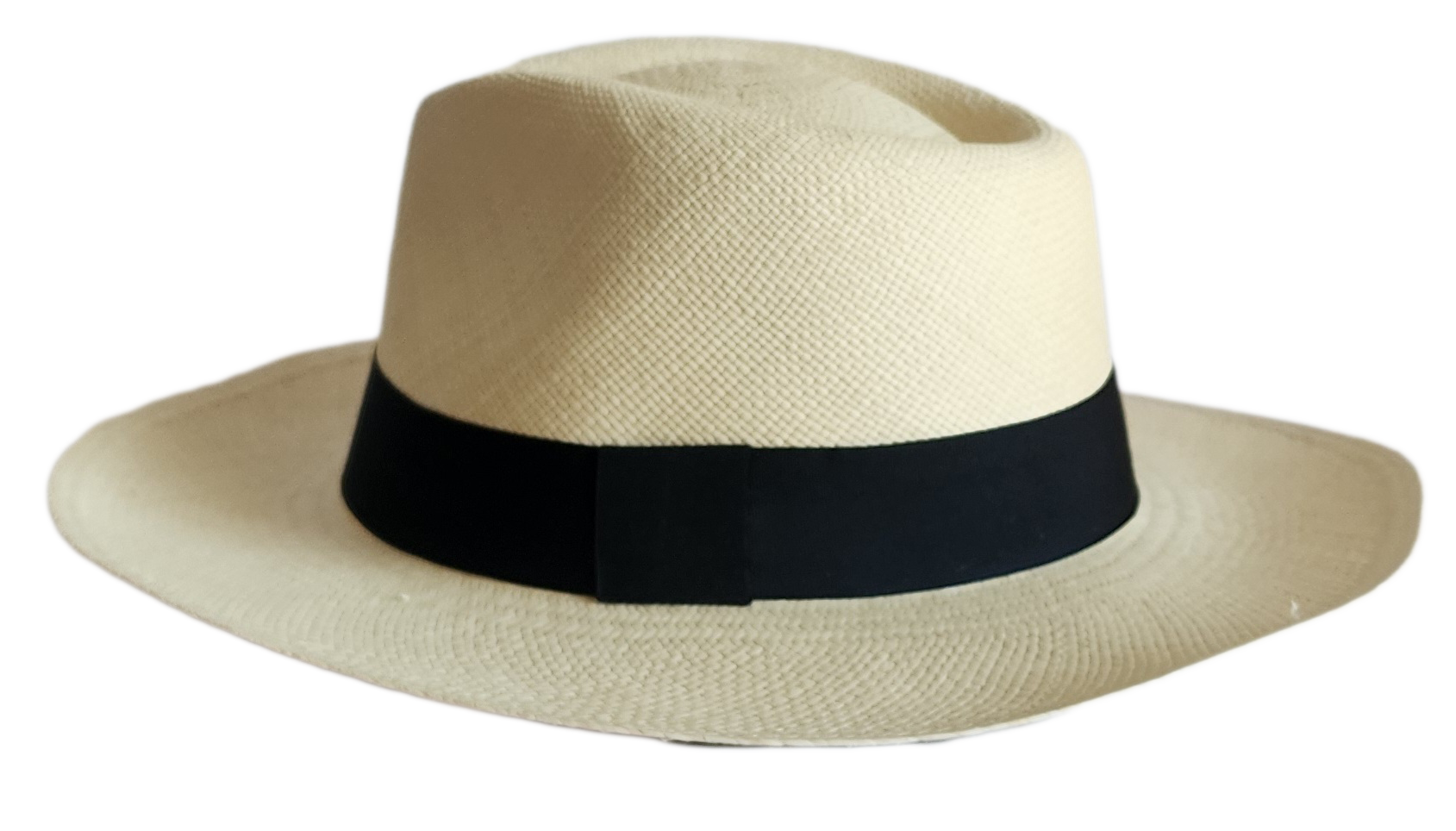 Natural straw Panama hat for women, handwoven in Ecuador.