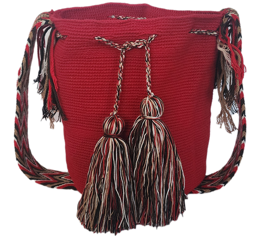 Ruth Unicolor Large Handmade Wayuu Mochila Bag