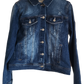 "Handmade denim jacket with colorful Wayuu-inspired punch needle embroidery on the back, showcasing unique artisan craftsmans