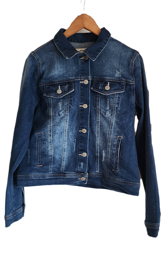 Angie Denim Jacket with Handmade Mandala (M)