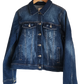 "Handmade denim jacket with vibrant punch needle embroidery on the back, showcasing unique artisan craftsmanship."