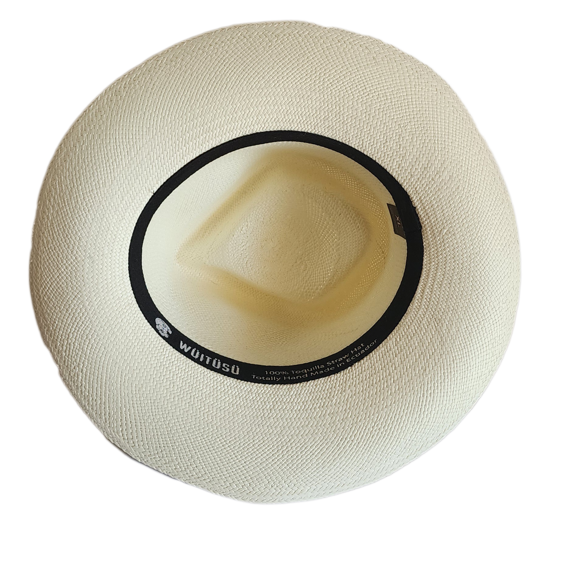 Bottom view Lightweight handmade straw hat with timeless design.