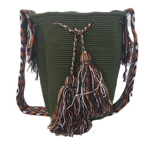 Kayla Unicolor Large Handmade Wayuu Mochila Bag