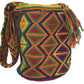 Handmade Wayuu Bohemian crochet bag from Colombia, vibrant with cultural patterns and  boho colors, supporting fair trade and Wayuu heritage