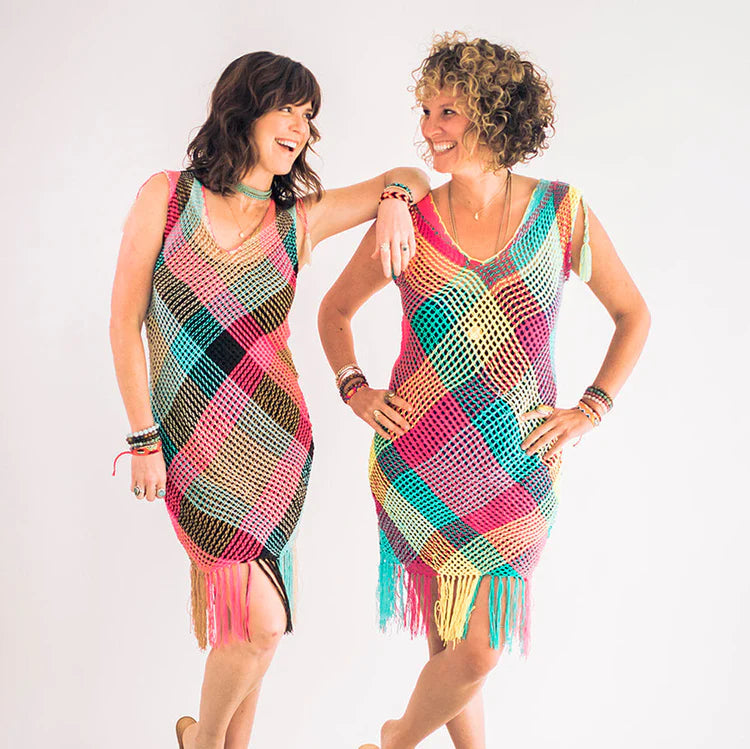 2 "Handmade Wayuu Crochet Coverup, colorful and intricately patterned, perfect as a beach or casual wear overlay."