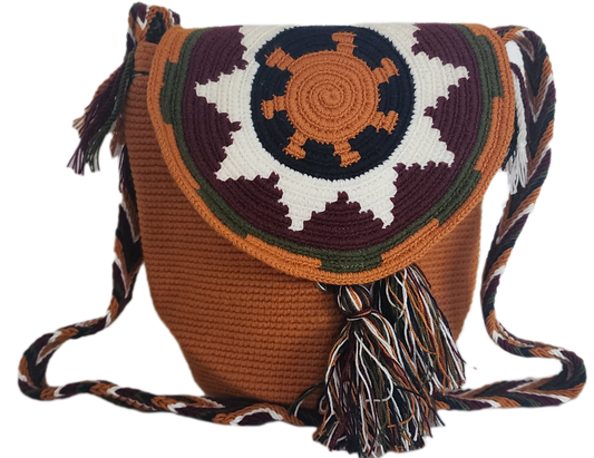 Jolie Medium Handmade Crochet Wayuu Bag with Lid