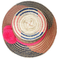 "Handmade Wuitusu Wayuu hat from Iraca palm fiber, adorned with colorful pompoms, showcasing adjustable and versatile styles.