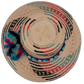 Keilani handwoven straw hat with colorful trim and vibrant pompom trio

