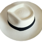 Classic bohemian chick Panama hat for summer elegance.