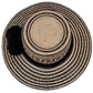 Traditional Wayuu hat Lilly in black and natural tones with black pompom detail

